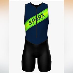 NWT Sparx Men's Premium Triathlon Suit - Padded Tri Suit for Swim, Bike, Run